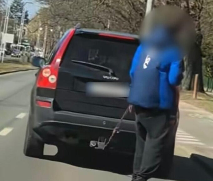 „skateboard za samochodem” na ulicy w szczecinie. nagranie z sieci wywołało reakcję policji