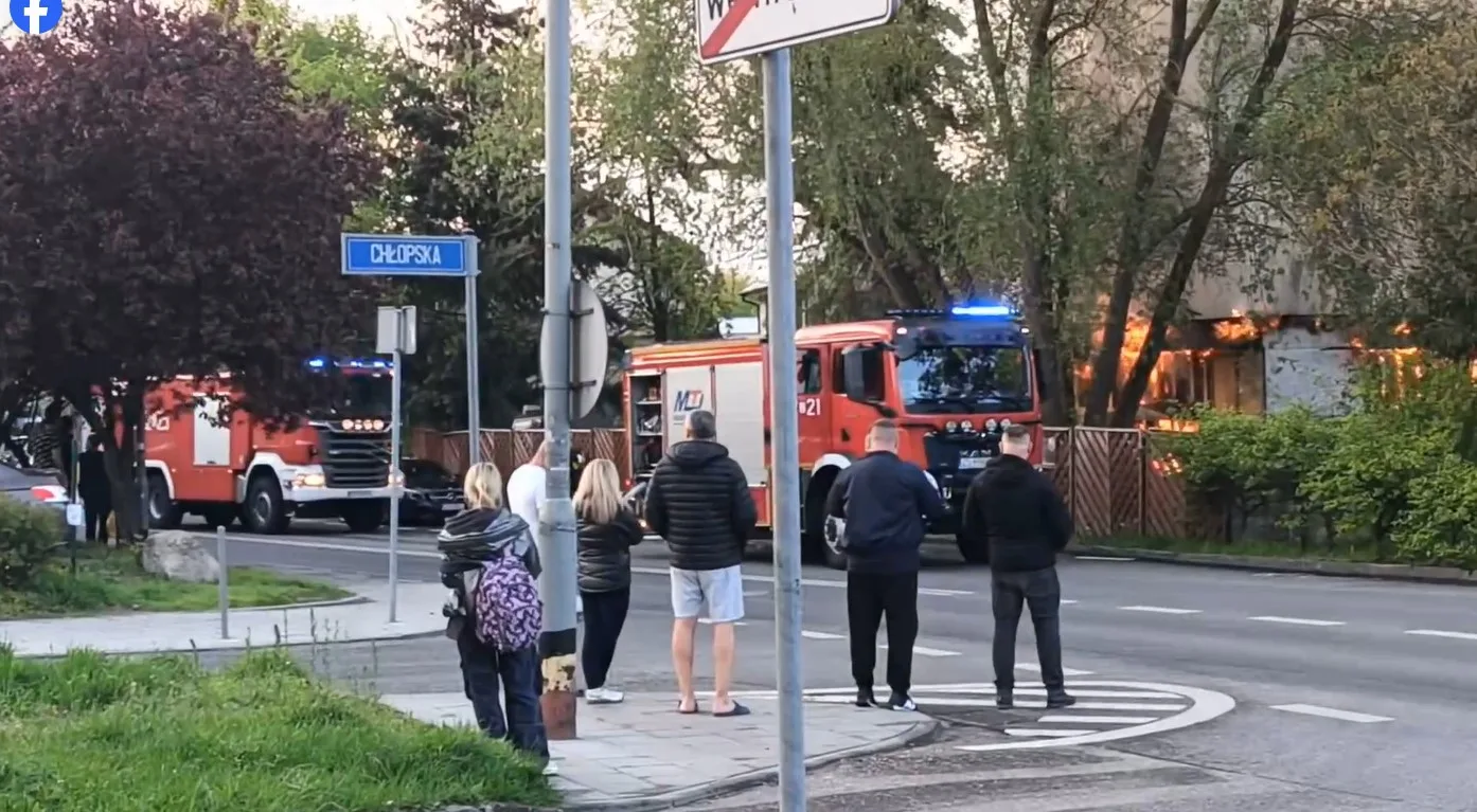 Pożar pustostanu przy ulicy Chłopskiej 5